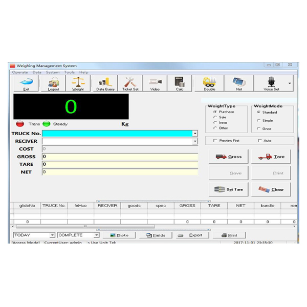 Software de pesagem